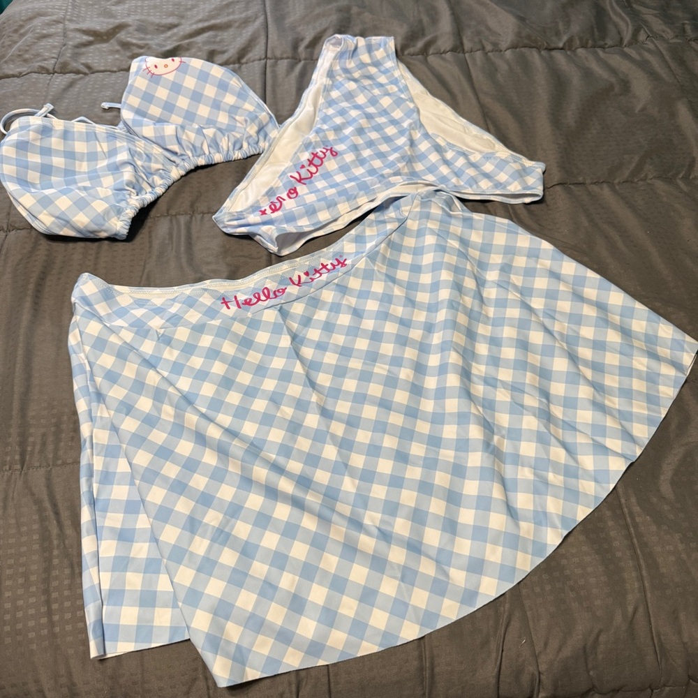 Hello Kitty X SHEIN Blue White Swim Suit Bathing Suit Size 4x Roughly Us Size 2x